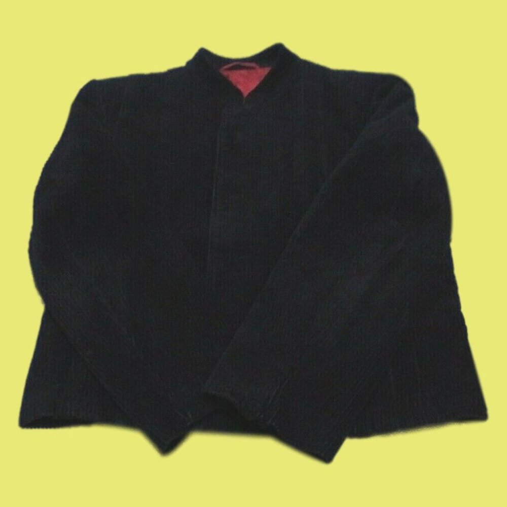 Women's Driving DressUp Jacket Winter Black Corduroy Stand-Up Collar Medium WOTs